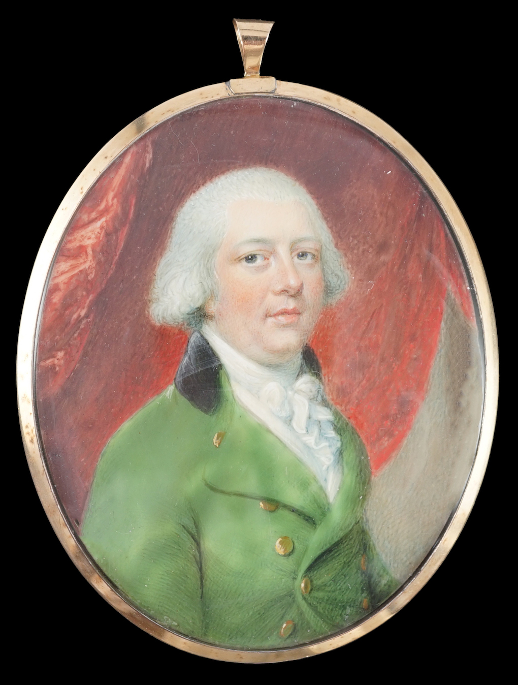 John Barry (fl.1784-1817), Portrait miniature of a gentleman, watercolour on ivory, 9.3 x 7.5cm. CITES Submission reference QWTJQ3Y5